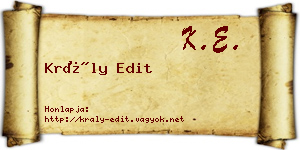 Krály Edit névjegykártya